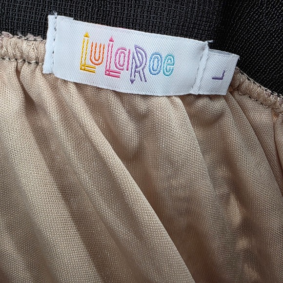 LuLaRoe Maxi Skirt Crochet Lace Overlay Black Waistband Women's‎ Size L - Picture 6 of 6